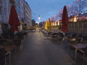 Pavement terraces Heumarkt Cologne